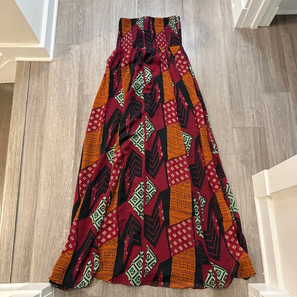 Diane Von Furstenberg DVF Tribal Print Silk Maxi Dress | Size 4 | 100% Silk - Picture 4 of 17